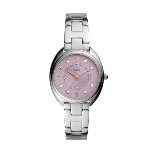 Reloj Gabby de acero inoxidable con tres agujas y fecha